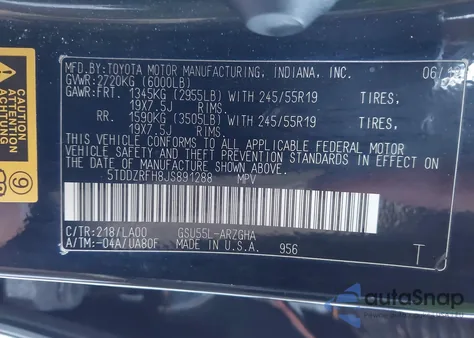 2018 Toyota Highlander Limited from USA, damaged, VIN 5TDDZRFH8JS891288